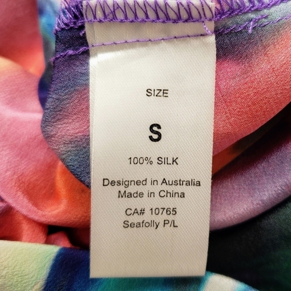 Seafolly Watercolor Silk Maxi Dress Limited Edition Rainbow Multicolor Colorful - Picture 10 of 11